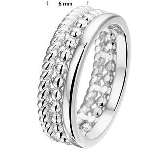 Zilveren ring fantasie 3rij-ig