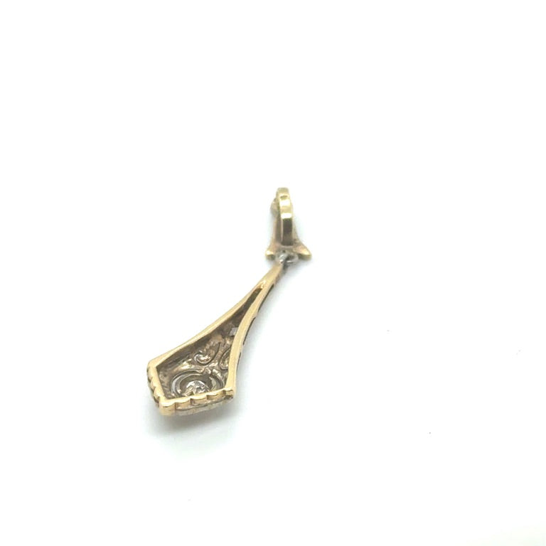 14 kt witgouden hanger art nouveau diamant 0.15ct