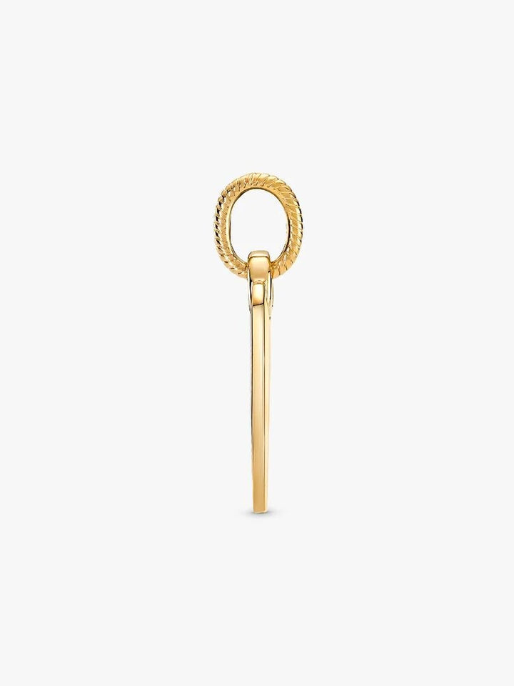 Pandora Vergulde Graveerbare Rechthoekige Plaatje Hanger met Hart 368611C00