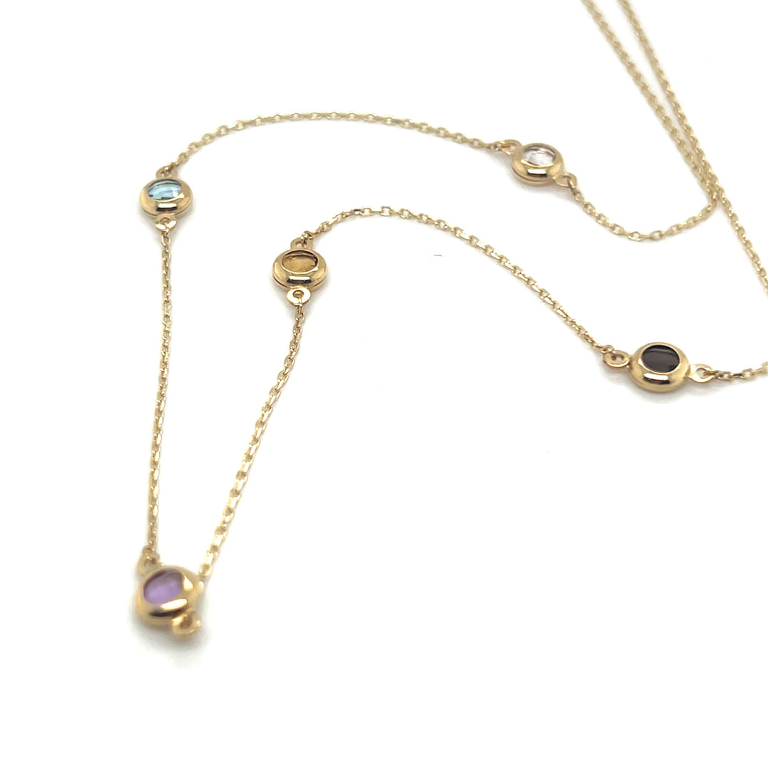 14 kt collier multicolor edelsteen 42-45cm