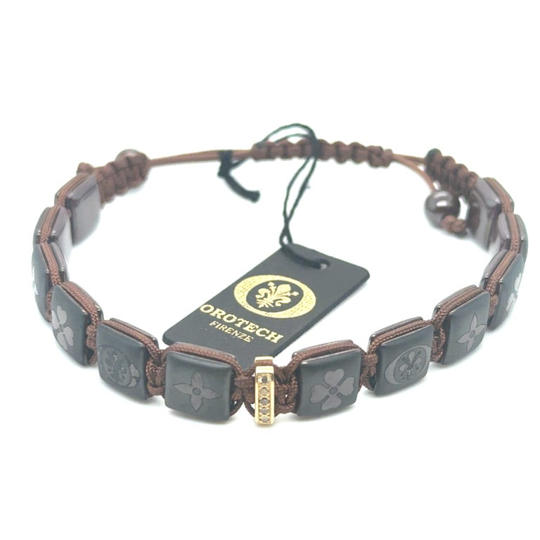 18 kt Orotech Bracelet Ceramic Brown Diamond 0.05ct