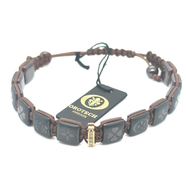 18 kt Orotech Bracelet Ceramic Brown Diamond 0.05ct