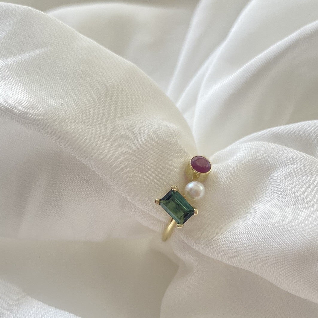Goudsmid Vera 14 karaats geelgouden ring Ruby