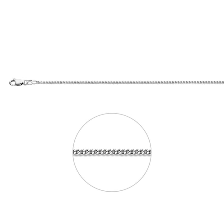 Zilveren gerhodineerd gourmet lengtecollier 1,4 mm 55 cm