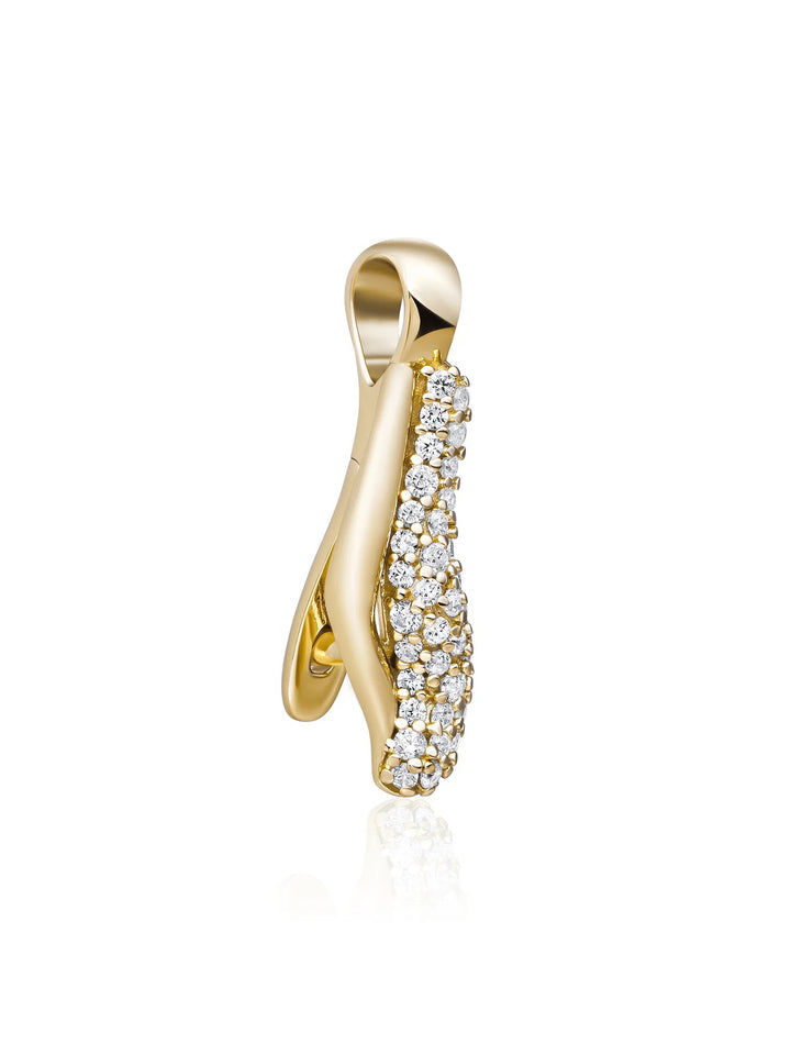 Sparkling Jewels Pave Twirl Clip Pendant Zirconia – Gold Plated 925 Zilver – PENG32