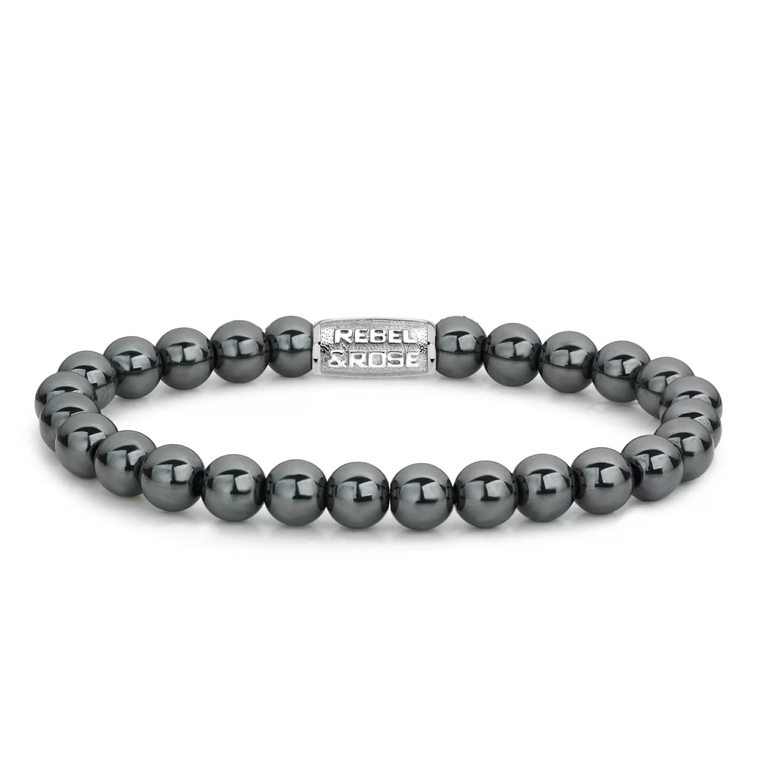 Rebel and Rose Grey Silver Shine DV RR-8DV04-S-M Armband 17,5cm