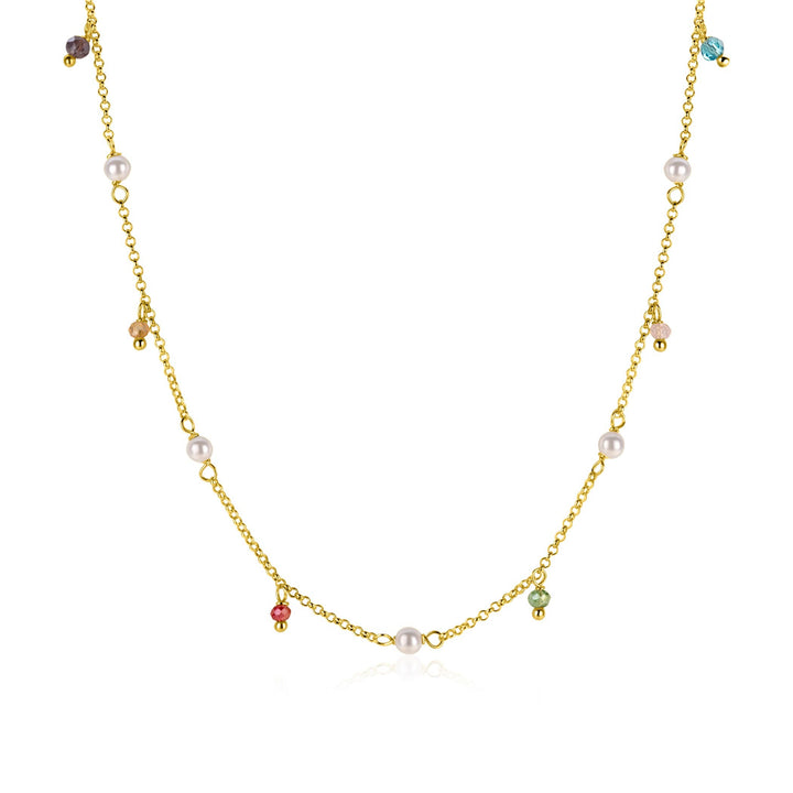 ZINZI gold plated zilveren ketting Parels en beads ZIC2705G