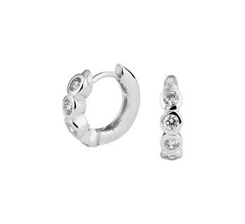 Zilveren oorringen 11,5 mm zirkonia