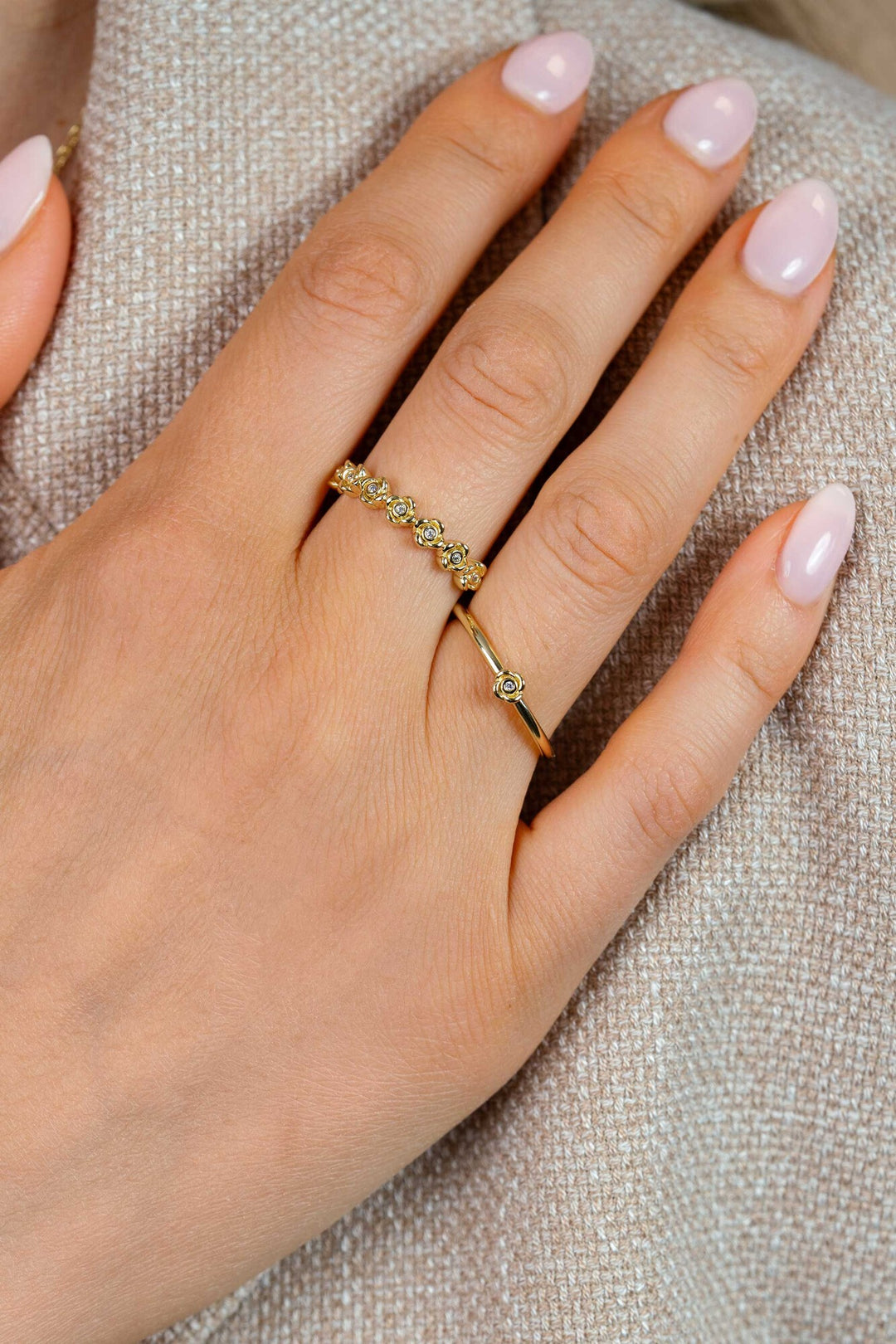 ZINZI Gold Plated Zilveren Ring Roos met Zirkonia ZIR2872Y