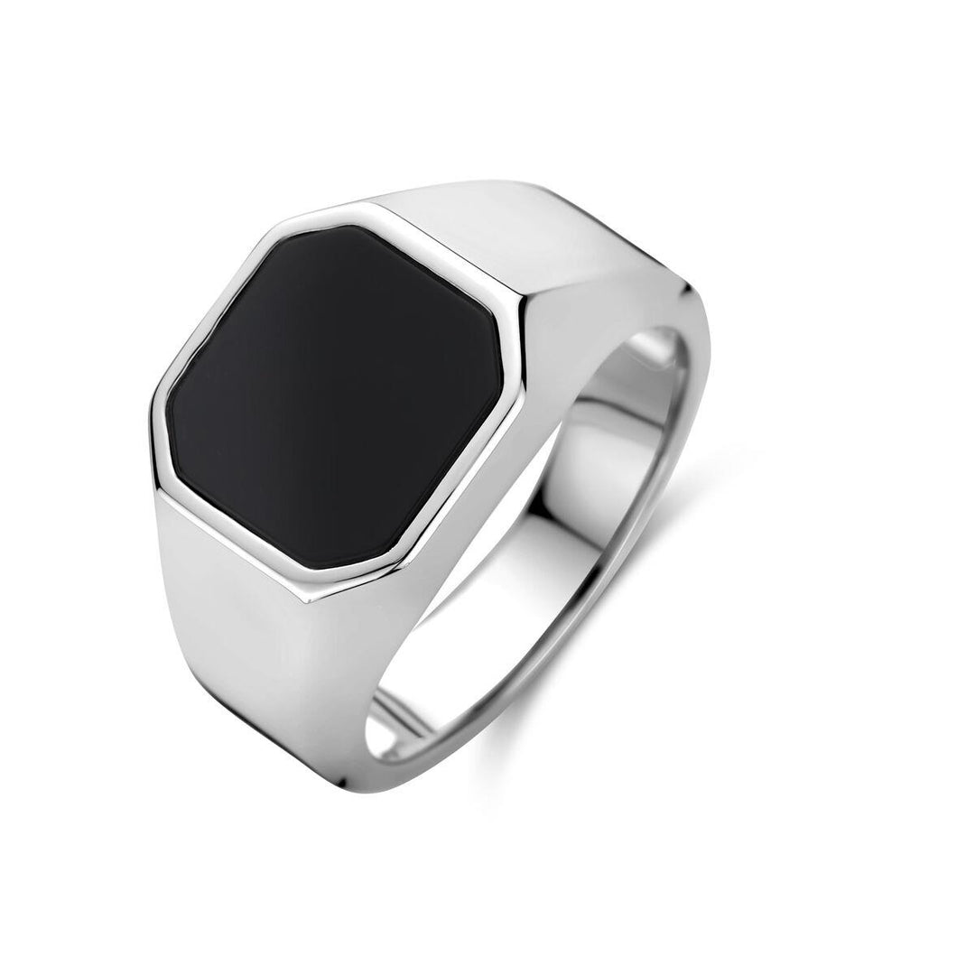 Zilveren zegelring onyx
