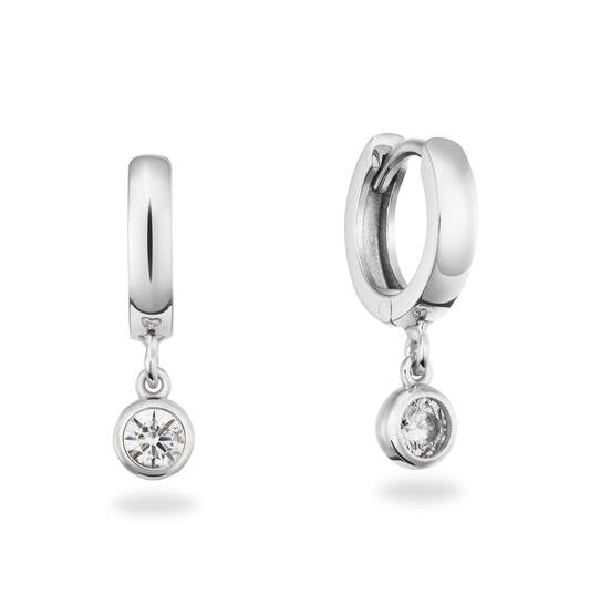 Glow Kinder Oorringen met Witte Zirkonia – 18 mm Zilverkleurig Zilver 107.3120.00