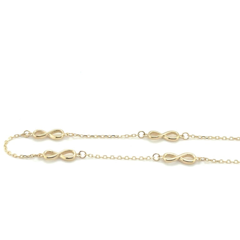 14 karaat geelgouden 4 infinity beads armband