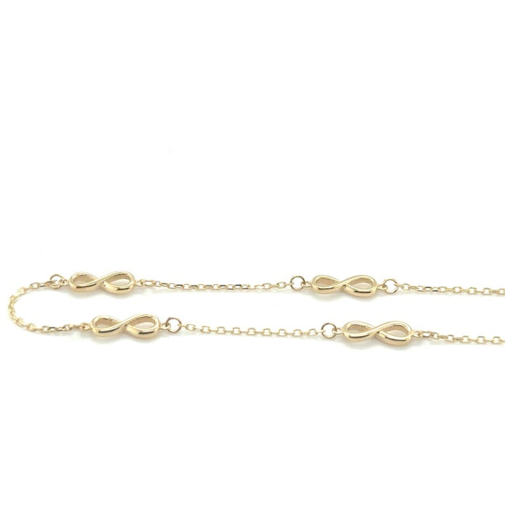 14 karaat geelgouden 4 infinity beads armband