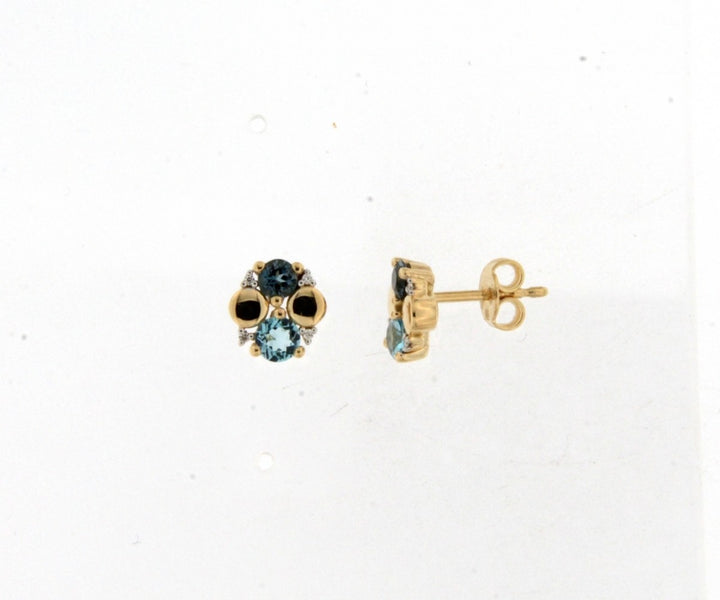 18 kt Geelgoud  London Blue Topaas oorstekers 069533TA