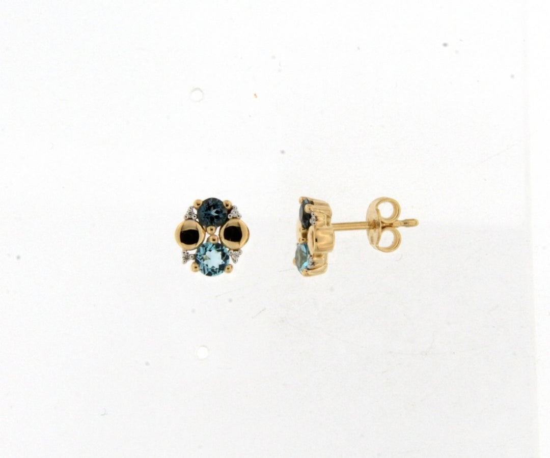 18 kt Geelgoud  London Blue Topaas oorstekers 069533TA