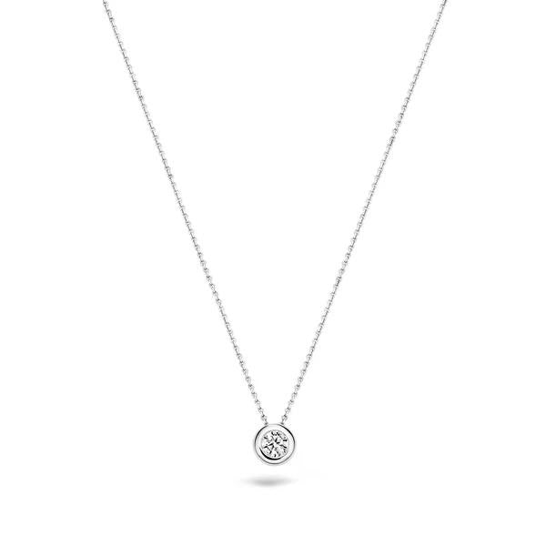 Blush collier 14 karaat witgoud met zirkonia 3052WZ