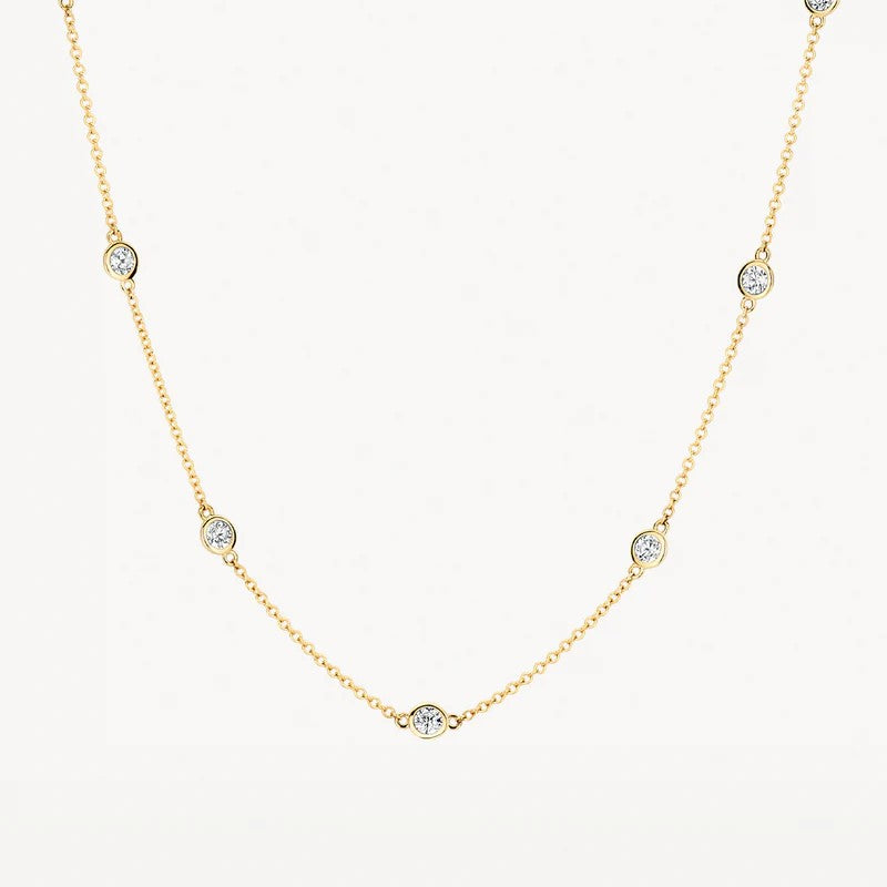 3172YZI Blush geelgouden collier zirconia