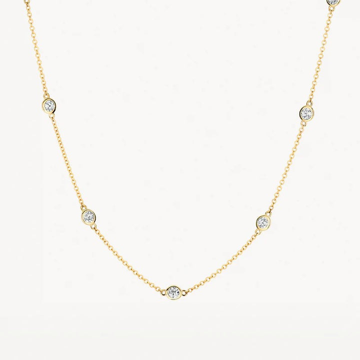 3172YZI Blush geelgouden collier zirconia