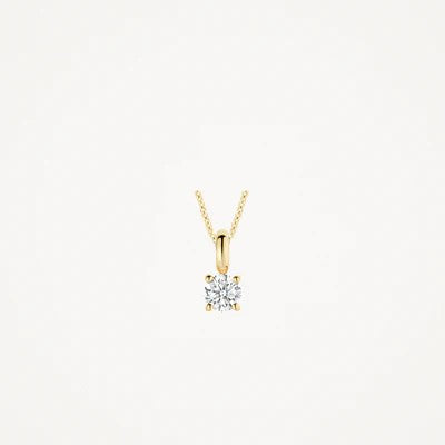 14 kt Bicolor Hanger met Diamant 0.20 ct Tw/Si – Set met Anker Collier