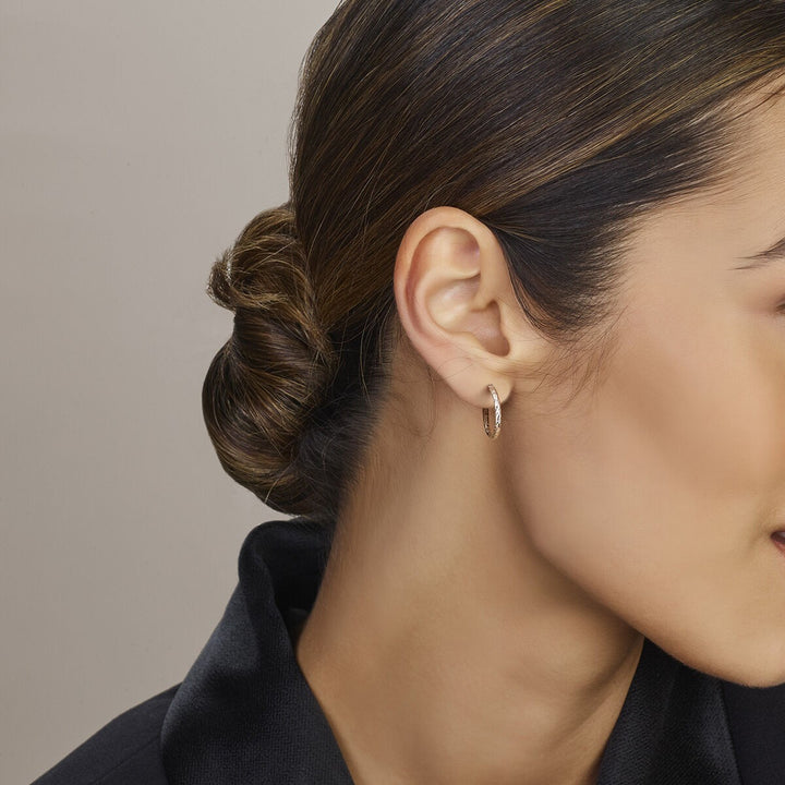 Gerhodineerde 925 Zilveren Gediamanteerde Klapoorringen 2,0 mm – Ø 20 mm