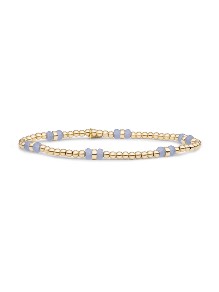 Sparkling Jewels Double Reverse Roundel Armband Milky Blue Jade Gold Plated – SBG-GEM68-MIX-DBFCTRDL
