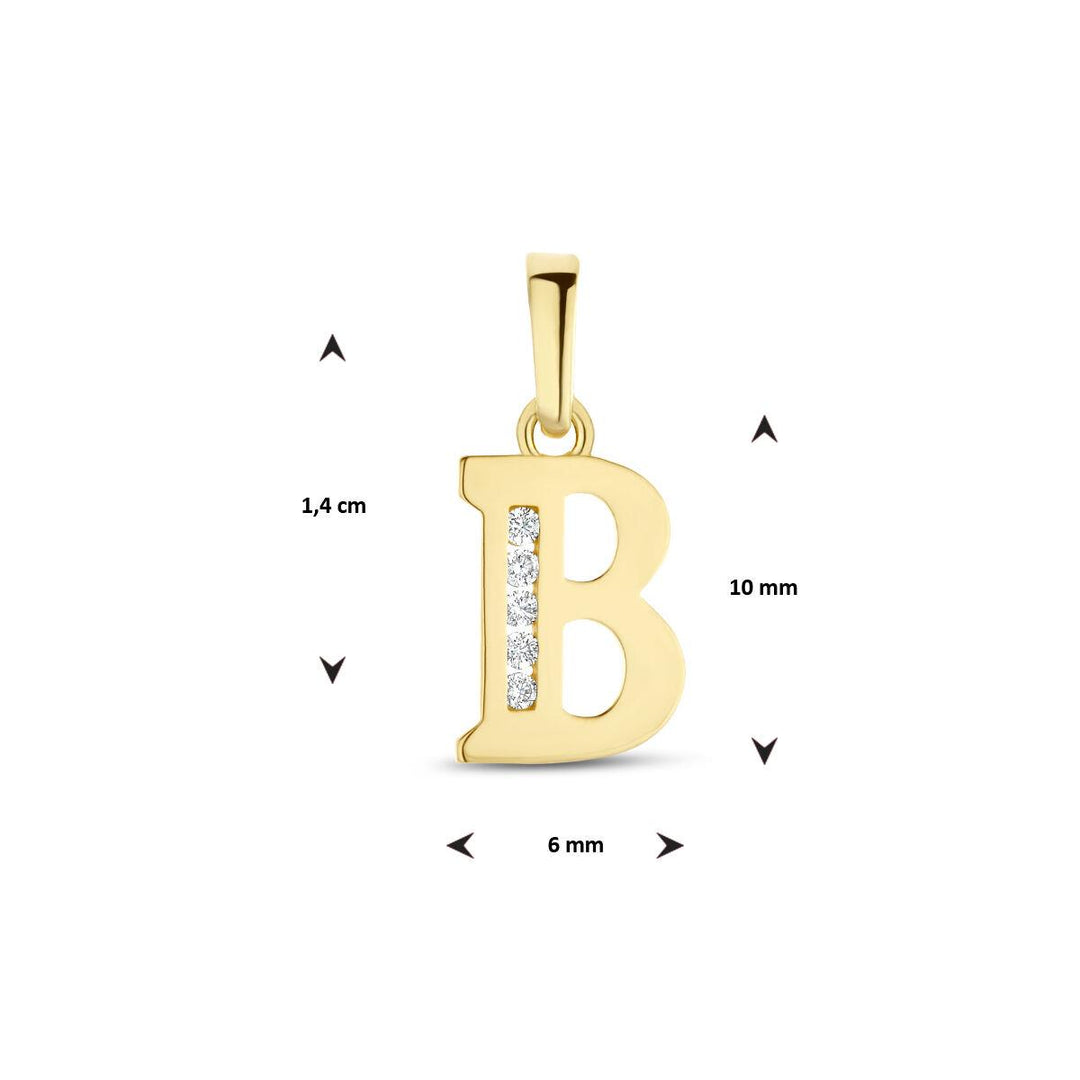 14k Geelgouden hanger in de vorm van een letter B