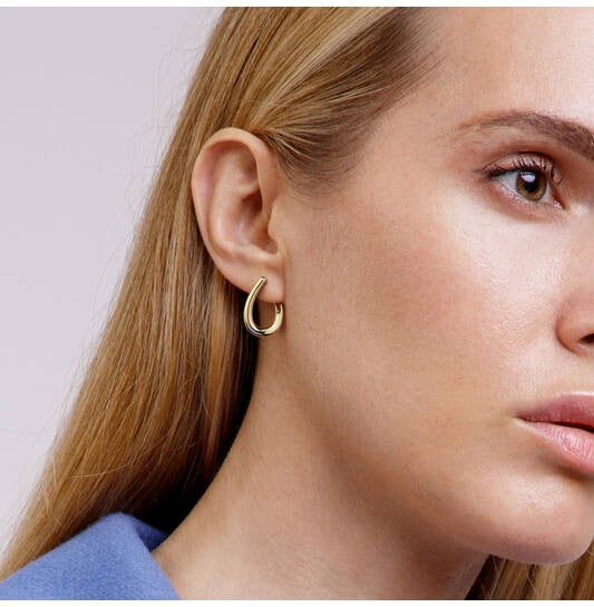 14 kt Premium Hoops Gold Klapoorringen Ovaal 20 mm