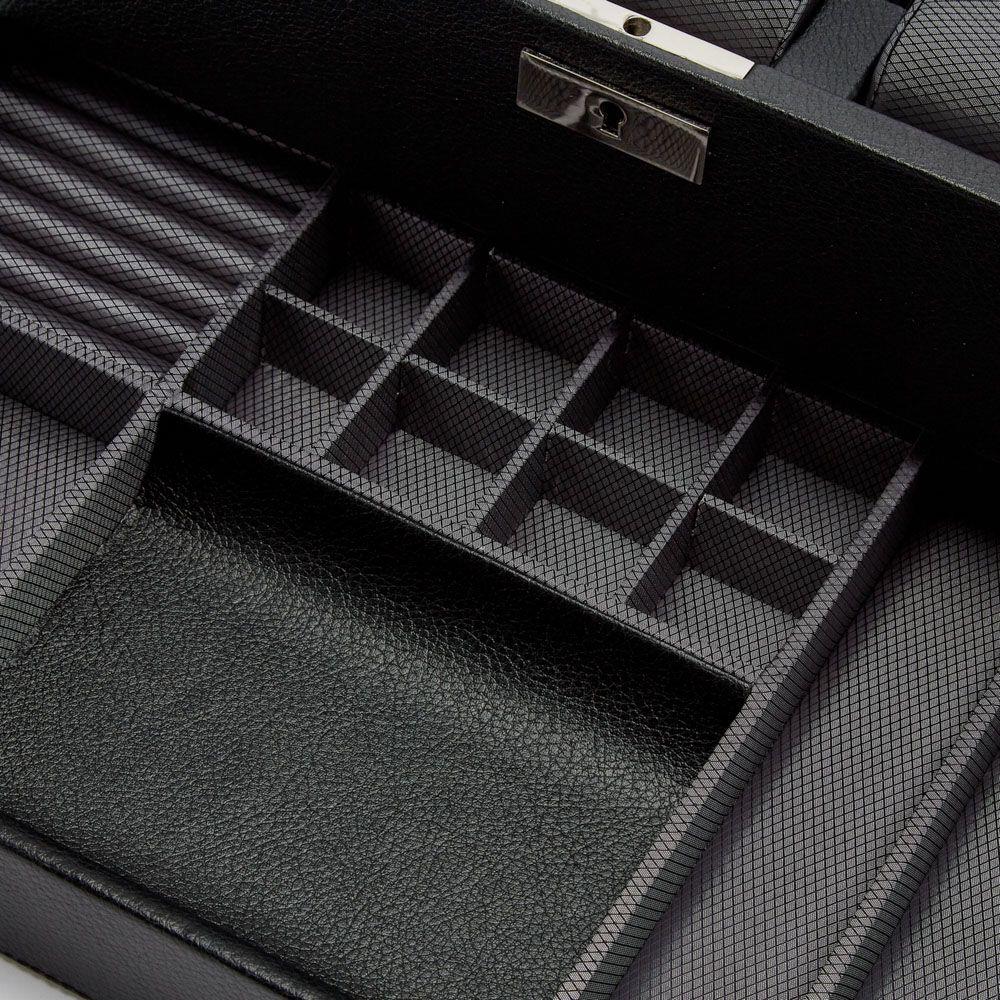 466202 Viceroy 10 PC Watch Box w/ Drawer - Black