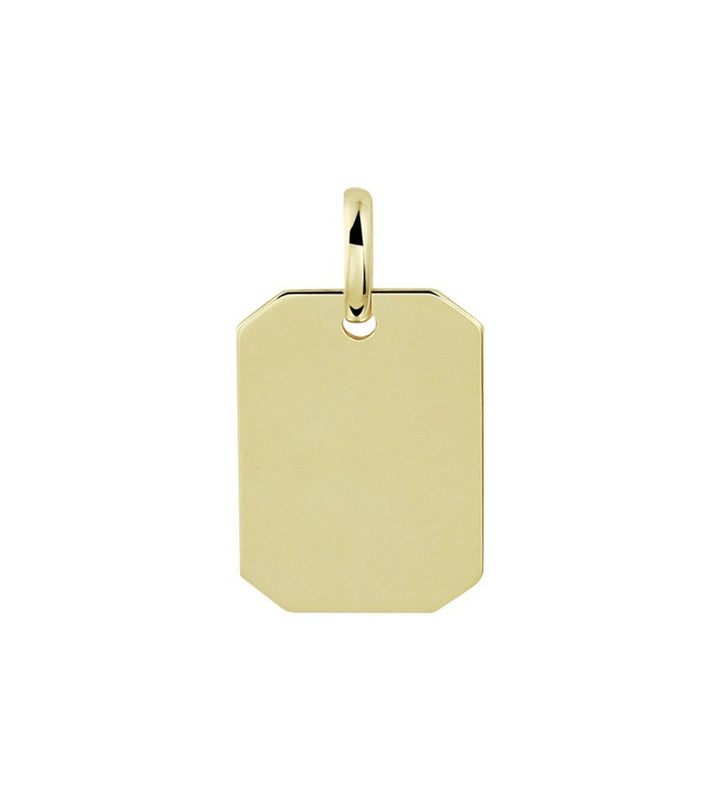 14 Karaat Gouden Hanger Rechthoekig Hexagon – Graveerbaar
