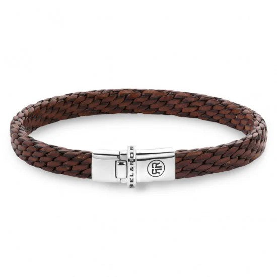 Brown Leather Bracelet with Silver Closure - 6mm L