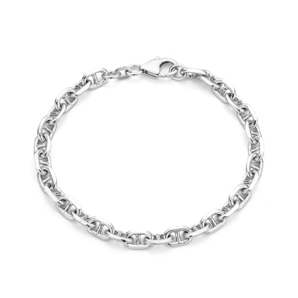 Massief Zilveren Anker Armband  19 cm