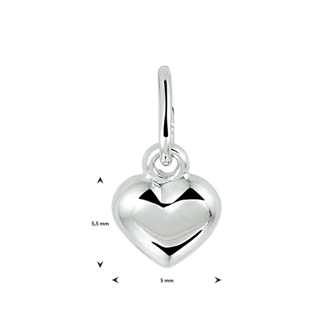14 kt witgouden hanger hart
