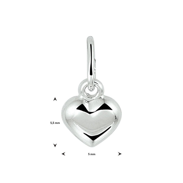 14 kt witgouden hanger hart