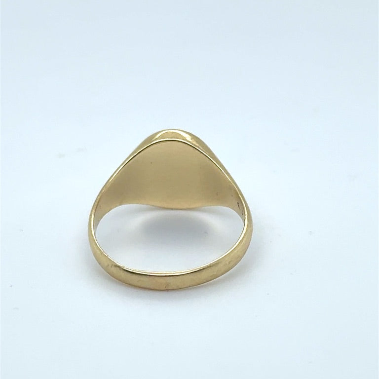 14 kt Geelgouden Zegelring met Blauwe Lagensteen – Ovaal 9 × 7 mm