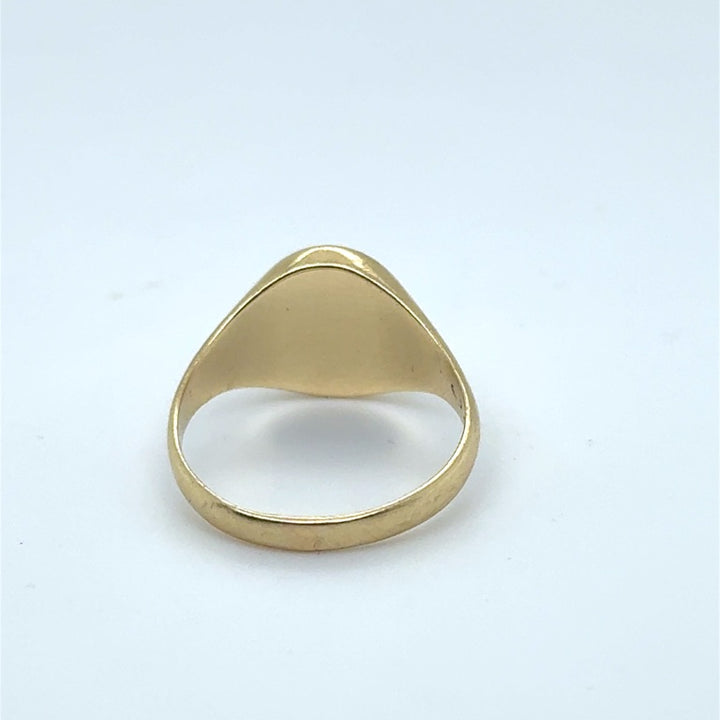 14 kt Geelgouden Zegelring met Blauwe Lagensteen – Ovaal 9 × 7 mm