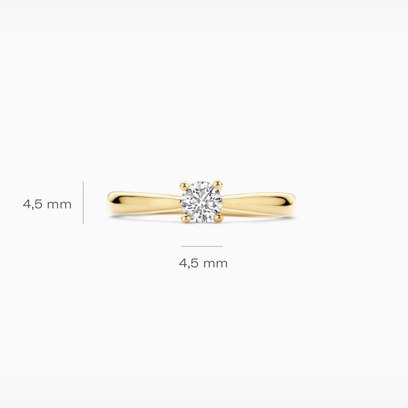 14 kt Geelgouden Ring met Lab Grown Diamant 0,35 ct - LG1002Y