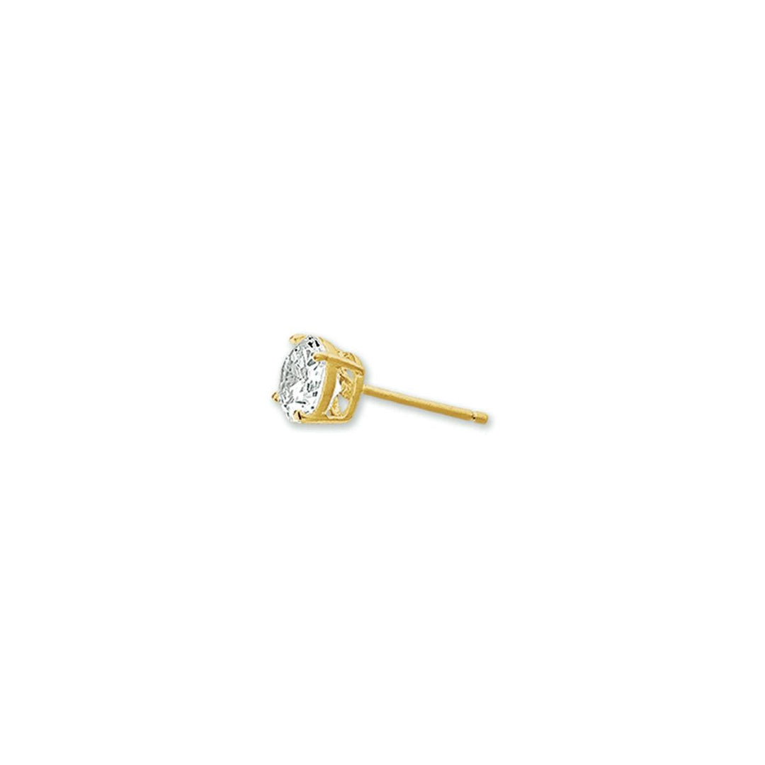 14 kt oorknoppen 4 mm zirkonia