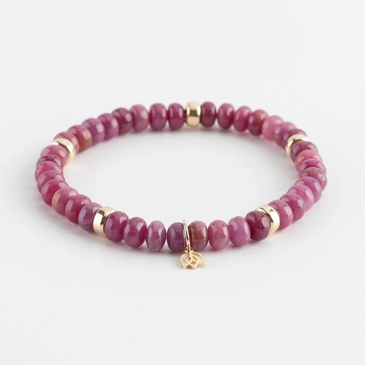 14 karaats Y&amp;G edelstenen armband robijn 7040-S