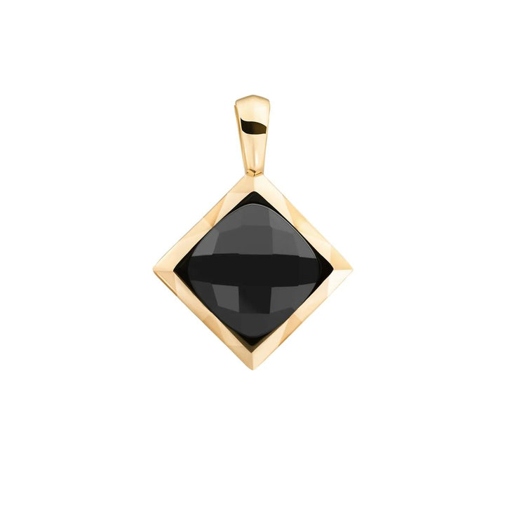 Pendant | Onyx Cushion Cut Amulet - Gold SPG32-G07