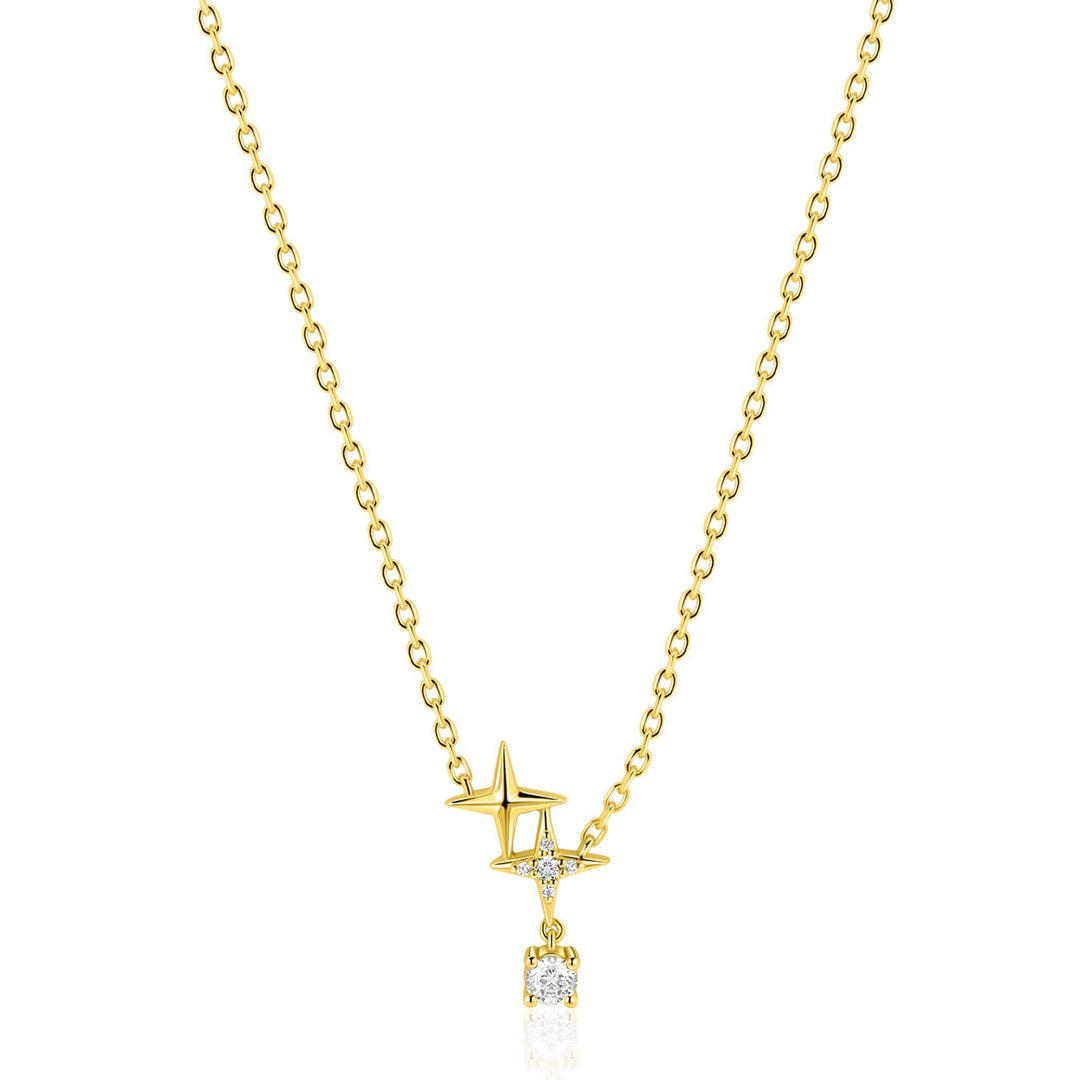 ZINZI goldplated zilveren ketting ‘sterrendans 42–45 cm ZIC2837