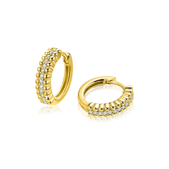 ZINZI gold plated zilveren oorringen 16,5 mm zirkonia ZIO2834Y