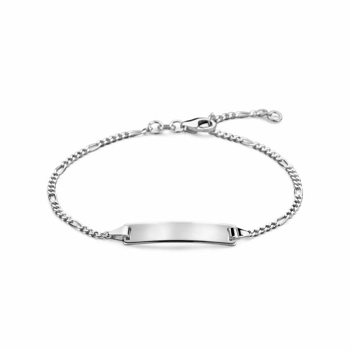 graveerarmband figaro plaat 5,0 mm 16 - 18 cm