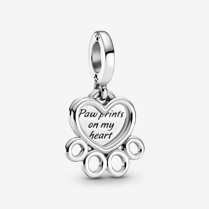 Paw print and heart sterling 799360C00