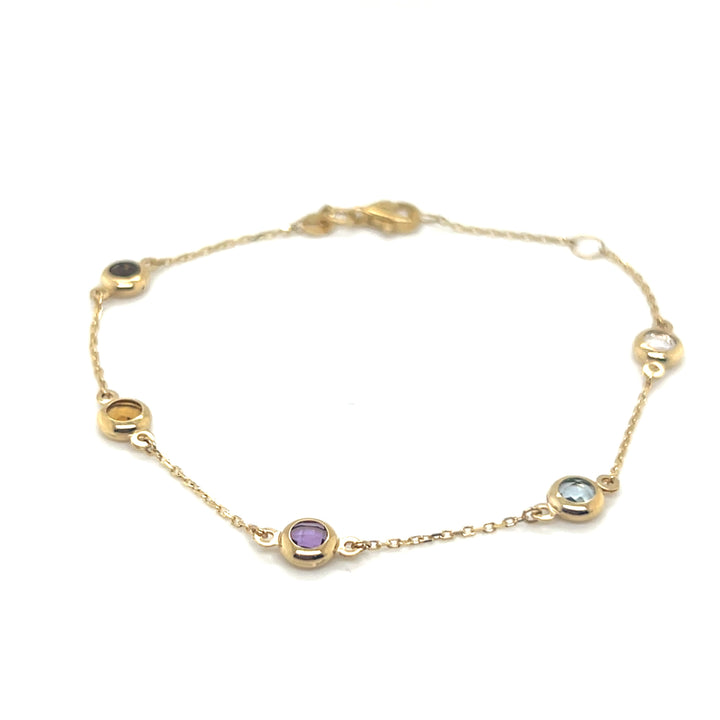 14 kt armband edelstenen donut multicolor 19 cm