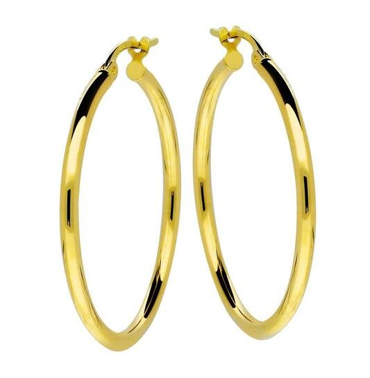 14 Karaat Gouden Oorringen Rond 30 mm