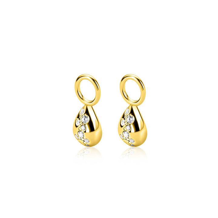 ZINZI Gold Plated Zilveren Oorbedels Druppelvorm ZICH2871