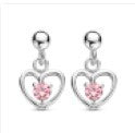 Zilveren kinderring hart roze steen 579.005.44