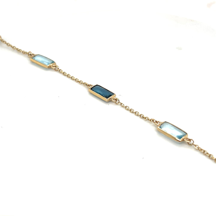 14 kt armband rechthoekig topaas 19.5cm