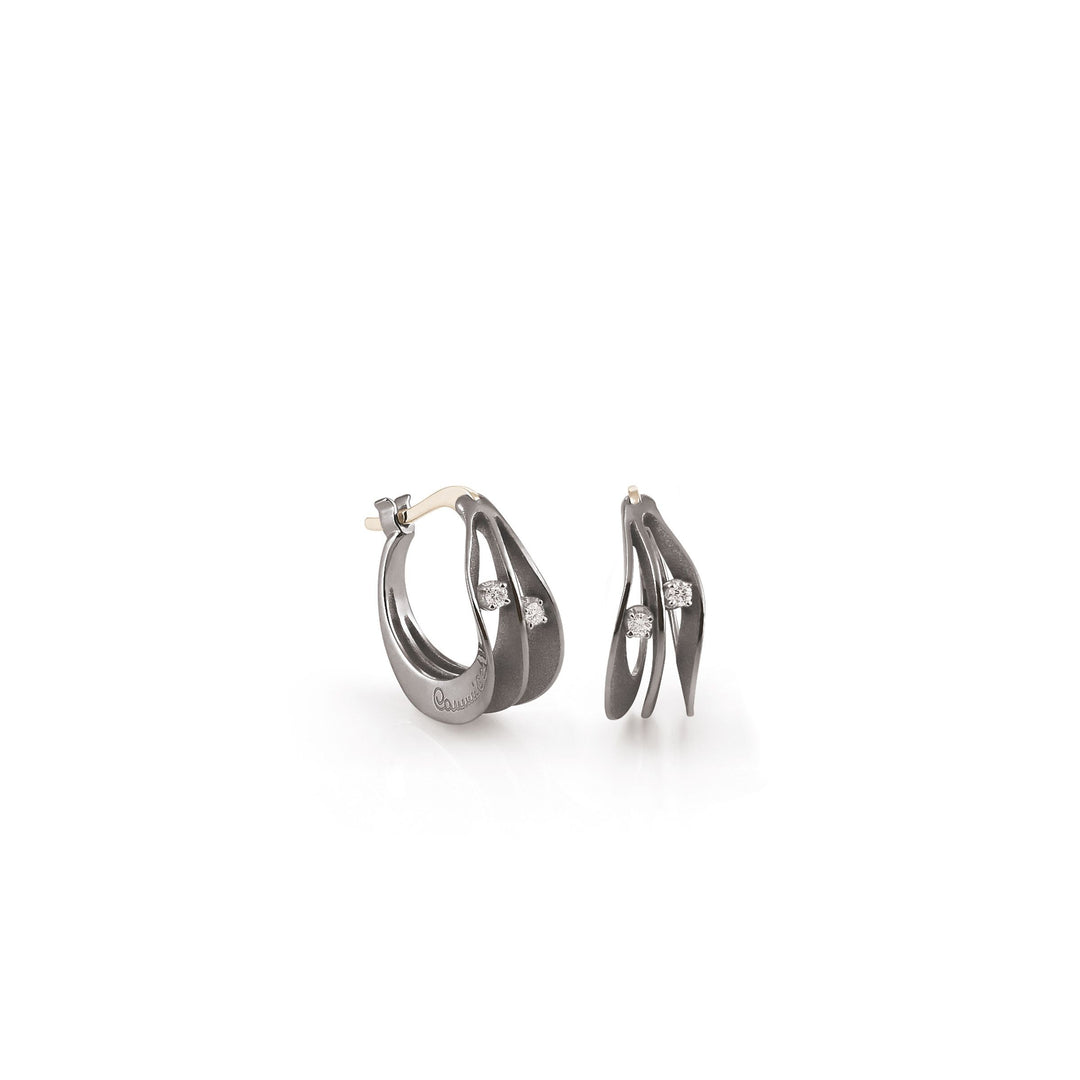 Cammilli Firenze Dune Oorbellen – 18Kt Black Lava Gold met Diamant – GOR3665E