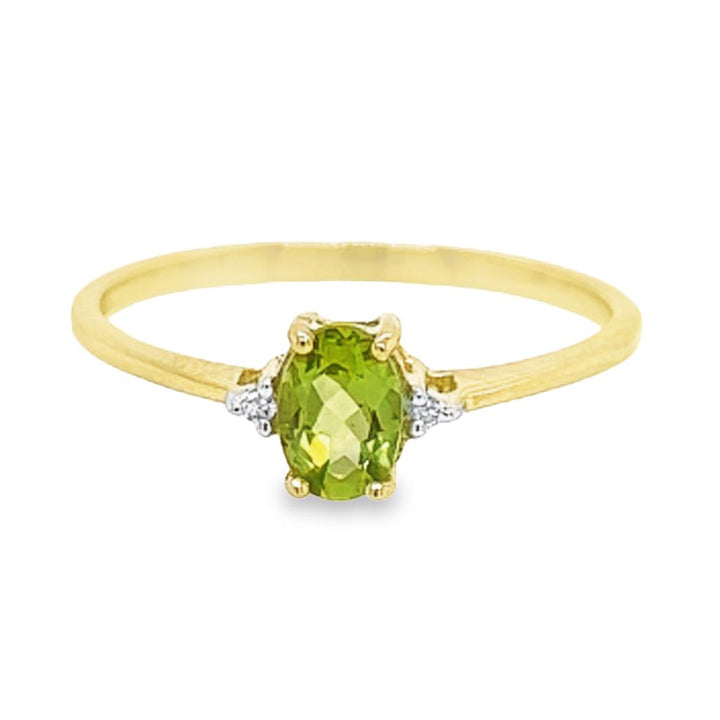 14 kt geelgouden ring Peridot